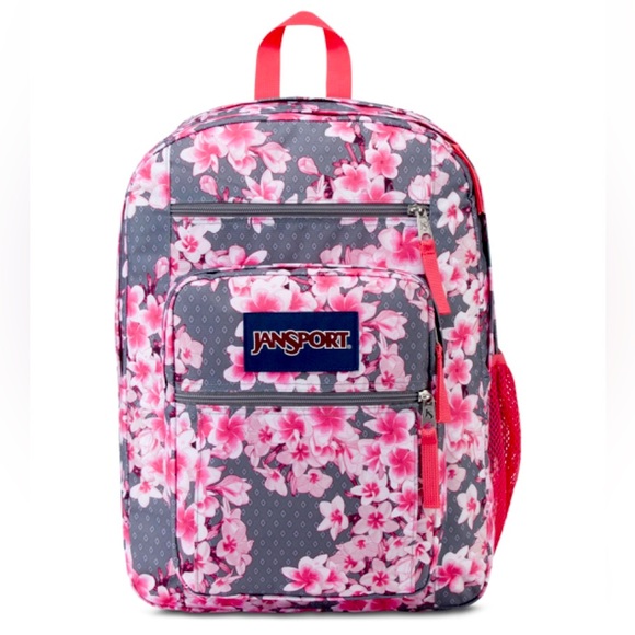 Jansport Bags Jansport Big Student Backpack Diamond Plumeria Pink